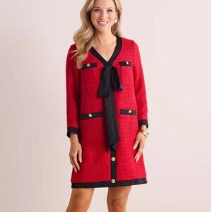 Avara Red/Black "Tweed" style dress